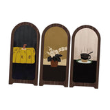 Maxbell Desk Decorative Screen Modern 3 Panel Divider for Shelf Home Decor