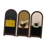 Maxbell Desk Decorative Screen Modern 3 Panel Divider for Shelf Home Decor