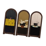 Maxbell Desk Decorative Screen Modern 3 Panel Divider for Shelf Home Decor