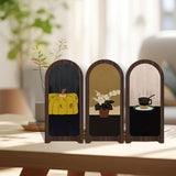 Maxbell Desk Decorative Screen Modern 3 Panel Divider for Shelf Home Decor