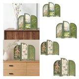 Maxbell Mini Folding Screen Classic 3 Panel Divider for Shelf Home Decor