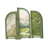 Maxbell Mini Folding Screen Classic 3 Panel Divider for Shelf Home Decor