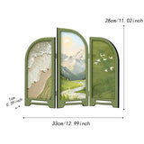 Maxbell Mini Folding Screen Classic 3 Panel Divider for Shelf Home Decor