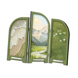 Maxbell Mini Folding Screen Classic 3 Panel Divider for Shelf Home Decor