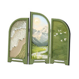 Maxbell Mini Folding Screen Classic 3 Panel Divider for Shelf Home Decor