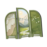 Maxbell Mini Folding Screen Classic 3 Panel Divider for Shelf Home Decor