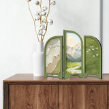 Maxbell Mini Folding Screen Classic 3 Panel Divider for Shelf Home Decor