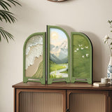 Maxbell Mini Folding Screen Classic 3 Panel Divider for Shelf Home Decor