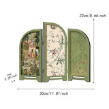 Maxbell Mini Folding Screen Classic 3 Panel Divider for Shelf Home Decor