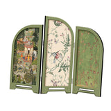 Maxbell Mini Folding Screen Classic 3 Panel Divider for Shelf Home Decor