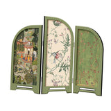 Maxbell Mini Folding Screen Classic 3 Panel Divider for Shelf Home Decor