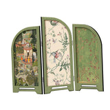 Maxbell Mini Folding Screen Classic 3 Panel Divider for Shelf Home Decor