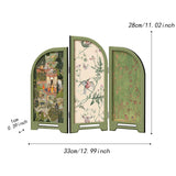 Maxbell Mini Folding Screen Classic 3 Panel Divider for Shelf Home Decor