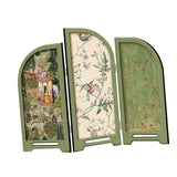 Maxbell Mini Folding Screen Classic 3 Panel Divider for Shelf Home Decor