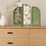 Maxbell Mini Folding Screen Classic 3 Panel Divider for Shelf Home Decor