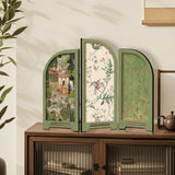 Maxbell Mini Folding Screen Classic 3 Panel Divider for Shelf Home Decor
