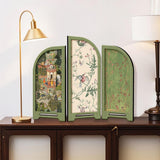 Maxbell Mini Folding Screen Classic 3 Panel Divider for Shelf Home Decor