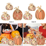 Maxbell 3Pcs Fall Pumpkin Decor Handmade Crafts Fall Decor for Shelf Mantel Tabletop Style A