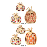 Maxbell 3Pcs Fall Pumpkin Decor Handmade Crafts Fall Decor for Shelf Mantel Tabletop Style A