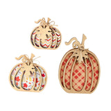 Maxbell 3Pcs Fall Pumpkin Decor Handmade Crafts Fall Decor for Shelf Mantel Tabletop Style A