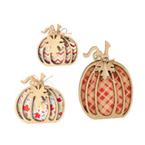 Maxbell 3Pcs Fall Pumpkin Decor Handmade Crafts Fall Decor for Shelf Mantel Tabletop Style A