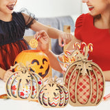Maxbell 3Pcs Fall Pumpkin Decor Handmade Crafts Fall Decor for Shelf Mantel Tabletop Style A