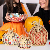 Maxbell 3Pcs Fall Pumpkin Decor Handmade Crafts Fall Decor for Shelf Mantel Tabletop Style A