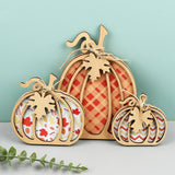 Maxbell 3Pcs Fall Pumpkin Decor Handmade Crafts Fall Decor for Shelf Mantel Tabletop Style A