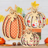 Maxbell 3Pcs Fall Pumpkin Decor Handmade Crafts Fall Decor for Shelf Mantel Tabletop Style B
