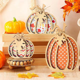Maxbell 3Pcs Fall Pumpkin Decor Handmade Crafts Fall Decor for Shelf Mantel Tabletop Style B