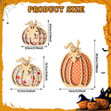 Maxbell 3Pcs Fall Pumpkin Decor Handmade Crafts Fall Decor for Shelf Mantel Tabletop Style B