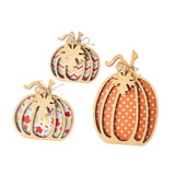Maxbell 3Pcs Fall Pumpkin Decor Handmade Crafts Fall Decor for Shelf Mantel Tabletop Style B