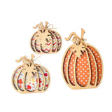 Maxbell 3Pcs Fall Pumpkin Decor Handmade Crafts Fall Decor for Shelf Mantel Tabletop Style B