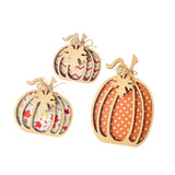 Maxbell 3Pcs Fall Pumpkin Decor Handmade Crafts Fall Decor for Shelf Mantel Tabletop Style B