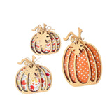 Maxbell 3Pcs Fall Pumpkin Decor Handmade Crafts Fall Decor for Shelf Mantel Tabletop Style B