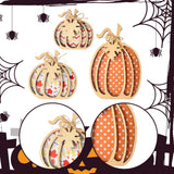 Maxbell 3Pcs Fall Pumpkin Decor Handmade Crafts Fall Decor for Shelf Mantel Tabletop Style B