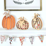 Maxbell 3Pcs Fall Pumpkin Decor Handmade Crafts Fall Decor for Shelf Mantel Tabletop Style B