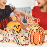 Maxbell 3Pcs Fall Pumpkin Decor Handmade Crafts Fall Decor for Shelf Mantel Tabletop Style B