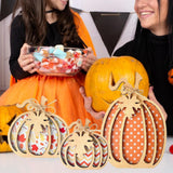 Maxbell 3Pcs Fall Pumpkin Decor Handmade Crafts Fall Decor for Shelf Mantel Tabletop Style B