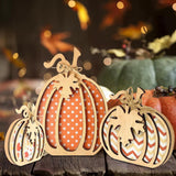 Maxbell 3Pcs Fall Pumpkin Decor Handmade Crafts Fall Decor for Shelf Mantel Tabletop Style B