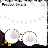 Maxbell Halloween Ghost String Light Halloween Decoration for Porch Backyard Outside