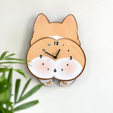 Maxbell Dog Wall Clock Cute Cartoon Wall Ornament for Office Dining Room Living Room