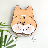 Maxbell Dog Wall Clock Cute Cartoon Wall Ornament for Office Dining Room Living Room