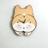 Maxbell Wall Hanging Clock Modern Dog Butt Silent for Kitchen Living Room Home Decor S