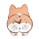 Maxbell Wall Hanging Clock Modern Dog Butt Silent for Kitchen Living Room Home Decor S