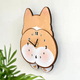 Maxbell Wall Hanging Clock Modern Dog Butt Silent for Kitchen Living Room Home Decor S