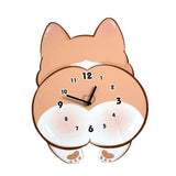 Maxbell Wall Hanging Clock Modern Dog Butt Silent for Kitchen Living Room Home Decor L