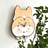 Maxbell Wall Hanging Clock Modern Dog Butt Silent for Kitchen Living Room Home Decor L