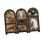 Maxbell Chinese Design Mini Screen Ornament 30x22cm for Shelf Dining Room