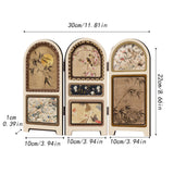 Maxbell Chinese Design Mini Screen Ornament 30x22cm for Shelf Dining Room